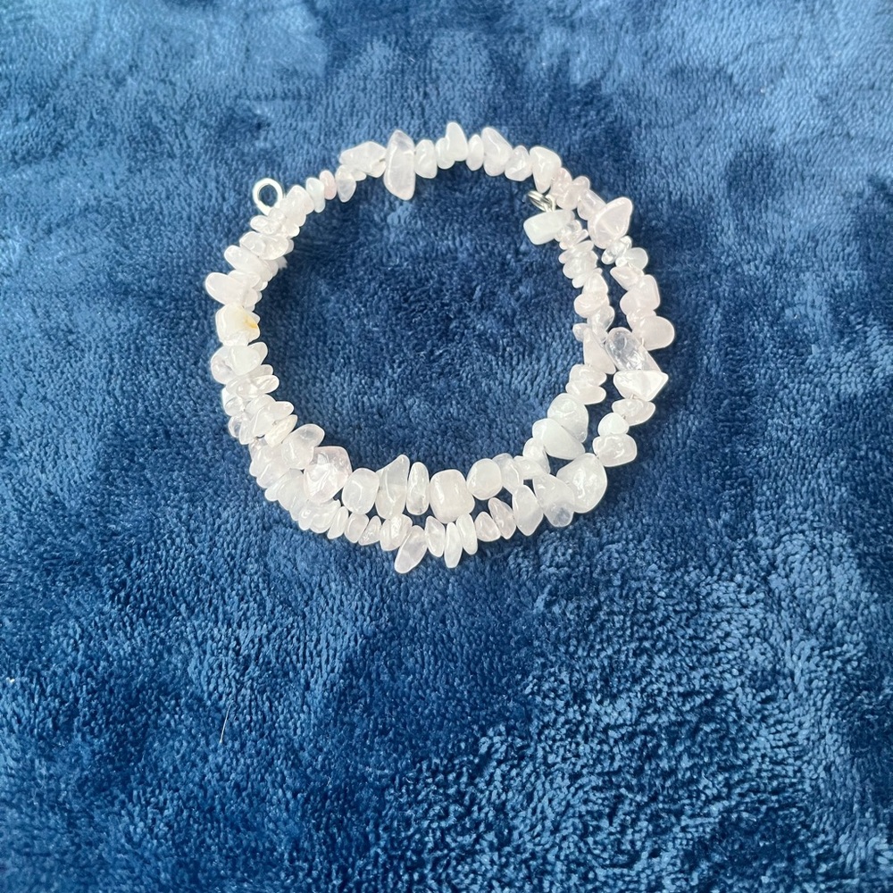 Rose Quartz Silver choker necklace